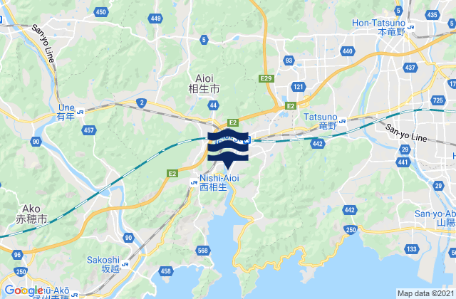 Mappa delle maree di Tatsuno-shi, Japan