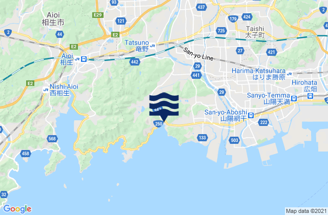 Mappa delle maree di Tatsunochō-tominaga, Japan