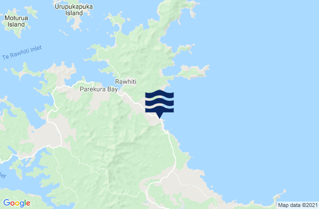 Mappa delle maree di Taupiri Bay, New Zealand