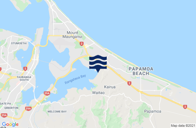 Mappa delle maree di Tauranga City, New Zealand