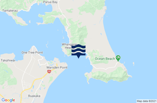 Mappa delle maree di Taurikura Bay, New Zealand
