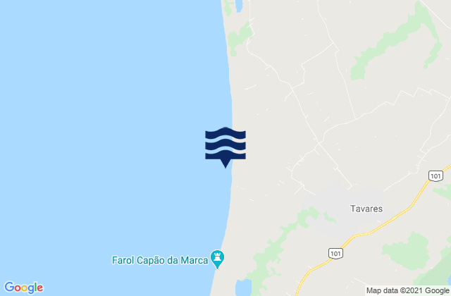 Mappa delle maree di Tavares, Brazil