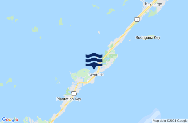 Mappa delle maree di Tavernier Key Largo Florida Bay, United States
