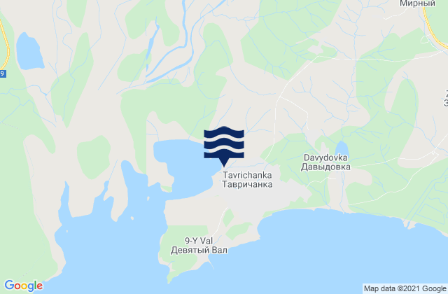 Mappa delle maree di Tavrichanka, Russia