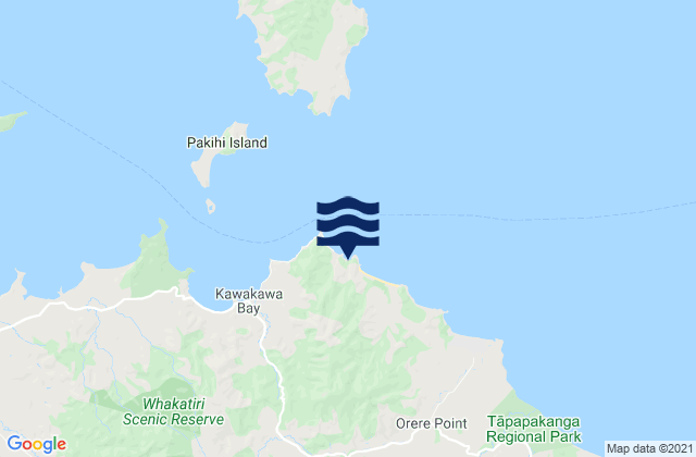 Mappa delle maree di Tawhitokino Beach, New Zealand