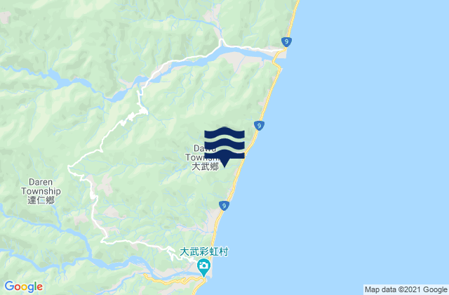 Mappa delle maree di Tawu, Taiwan