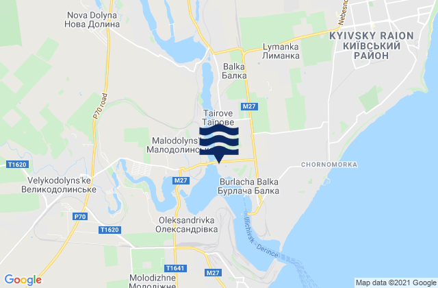 Mappa delle maree di Tayirove, Ukraine