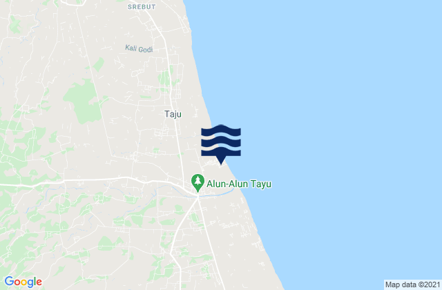 Mappa delle maree di Tayu Kulon, Indonesia