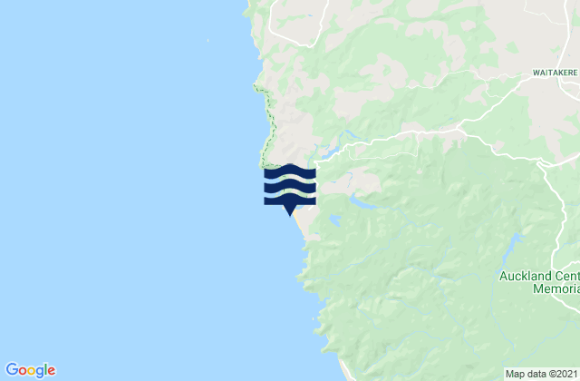 Mappa delle maree di Te Henga (Bethells Beach), New Zealand