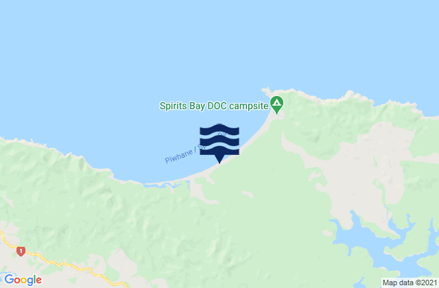 Mappa delle maree di Te Horo Beach, New Zealand