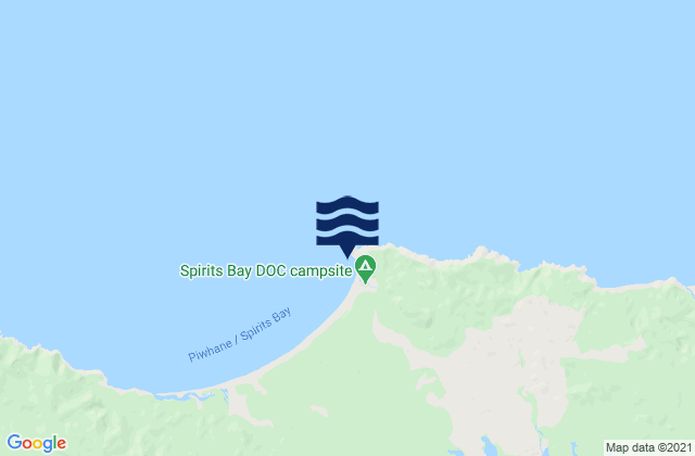 Mappa delle maree di Te Karaka Bay, New Zealand