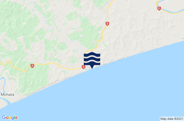 Mappa delle maree di Te Karetu Inlet, New Zealand