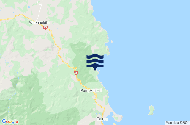 Mappa delle maree di Te Karo Bay, New Zealand