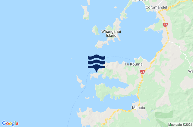 Mappa delle maree di Te Kouma Harbour, New Zealand