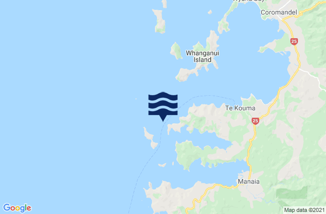 Mappa delle maree di Te Kouma Light, New Zealand
