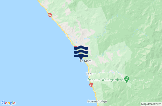 Mappa delle maree di Te Mata Bay, New Zealand