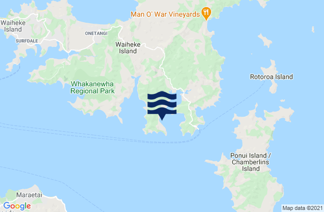 Mappa delle maree di Te Matuku Bay (McLeods Bay), New Zealand