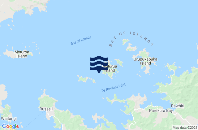 Mappa delle maree di Te Miko Reef, New Zealand