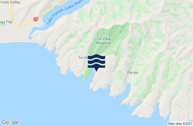 Mappa delle maree di Te Oka, New Zealand