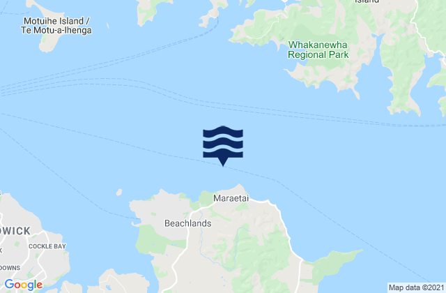 Mappa delle maree di Te Pene Beach, New Zealand