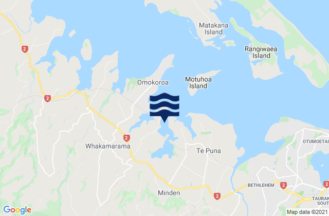 Mappa delle maree di Te Puna Estuary, New Zealand