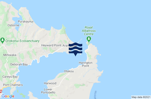 Mappa delle maree di Te Umukuri (Wellers Rock), New Zealand