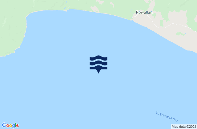Mappa delle maree di Te Waewae Bay, New Zealand