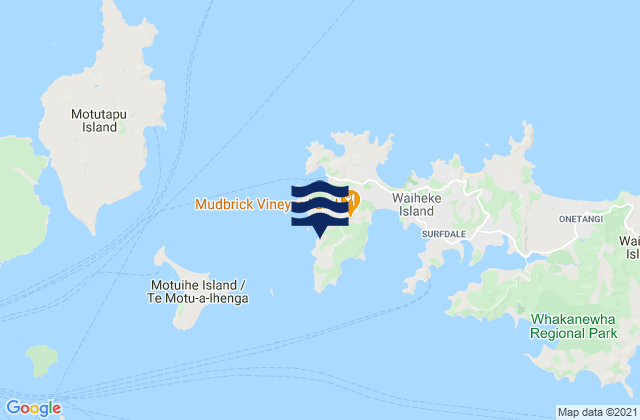 Mappa delle maree di Te Wharau Bay, New Zealand