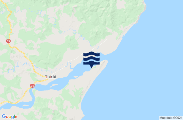 Mappa delle maree di Te Wharau Beach, New Zealand
