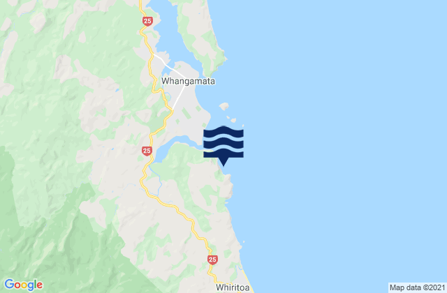 Mappa delle maree di Te Whatipu Rocks, New Zealand