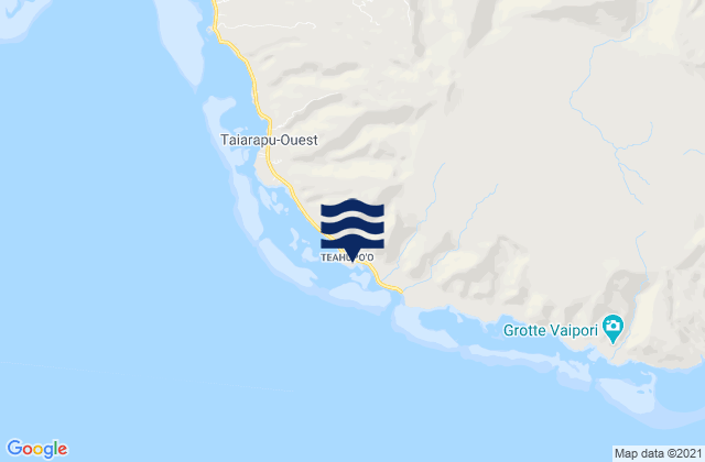 Mappa delle maree di Teahupoo, French Polynesia