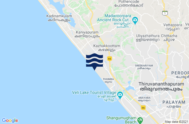 Mappa delle maree di Technopark, India