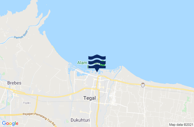 Mappa delle maree di Tegal, Indonesia