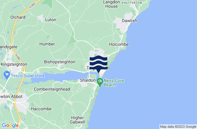 Mappa delle maree di Teignmouth (Shaldon Bridge), United Kingdom