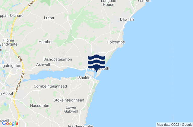 Mappa delle maree di Teignmouth, United Kingdom