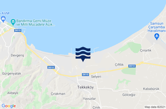 Mappa delle maree di Tekkeköy, Turkey