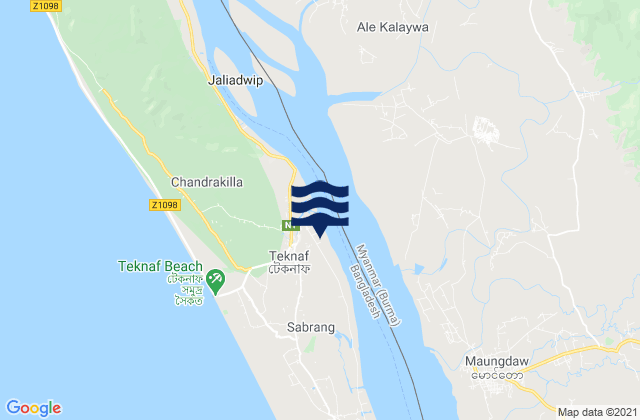 Mappa delle maree di Teknāf, Bangladesh