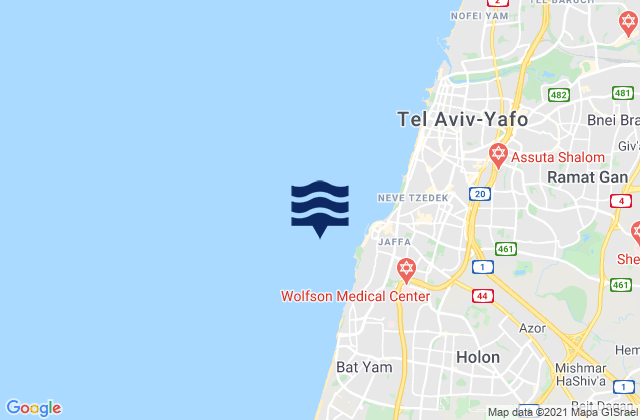 Mappa delle maree di Tel Aviv-Yafo, Palestinian Territory