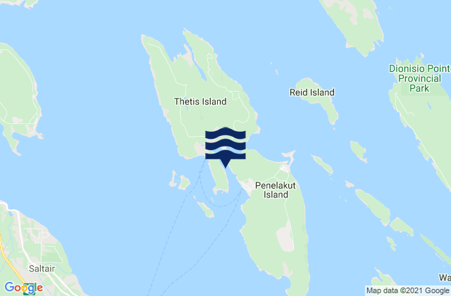 Mappa delle maree di Telegraph Harbour, Canada