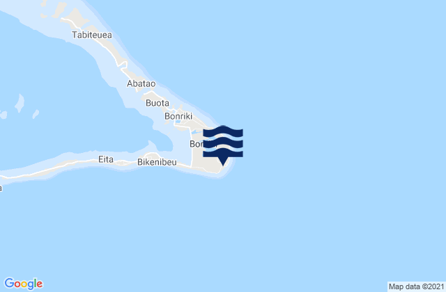 Mappa delle maree di Temaiku Village, Kiribati