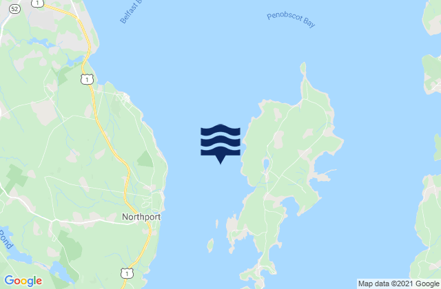 Mappa delle maree di Temple Heights NE of W Penobscot Bay, United States
