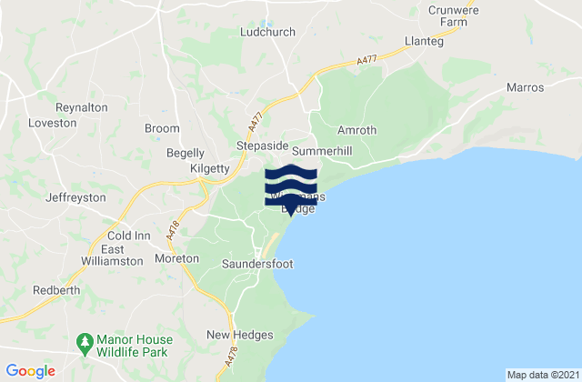 Mappa delle maree di Templeton, United Kingdom
