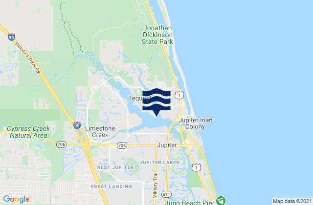 Mappa delle maree di Tequesta (North Fork Entrance), United States
