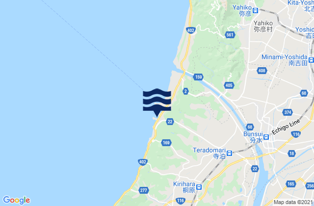 Mappa delle maree di Teradomari, Japan