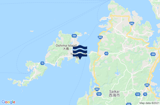 Mappa delle maree di Terashima Suido, Japan
