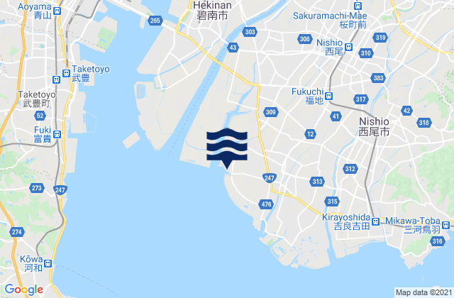 Mappa delle maree di Terazu, Japan
