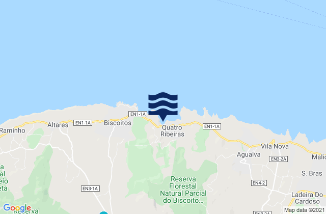 Mappa delle maree di Terceira - Baia Das Quatro Ribeiras, Portugal