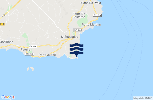 Mappa delle maree di Terceira - Contendas, Portugal