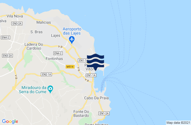 Mappa delle maree di Terceira - Praia da Vitoria, Portugal
