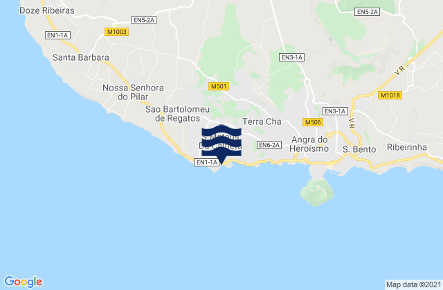 Mappa delle maree di Terceira - Sao Mateus da Calherta, Portugal